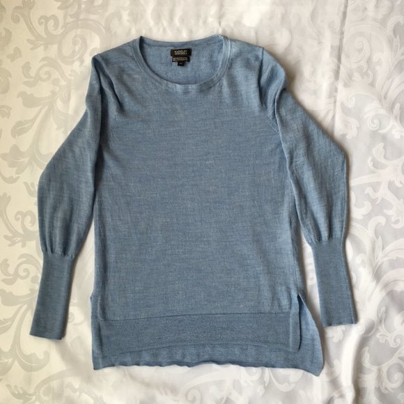 BADGLEY MISCHKA Blue Long-sleeve Merino Sweater, Small - Picture 5 of 14